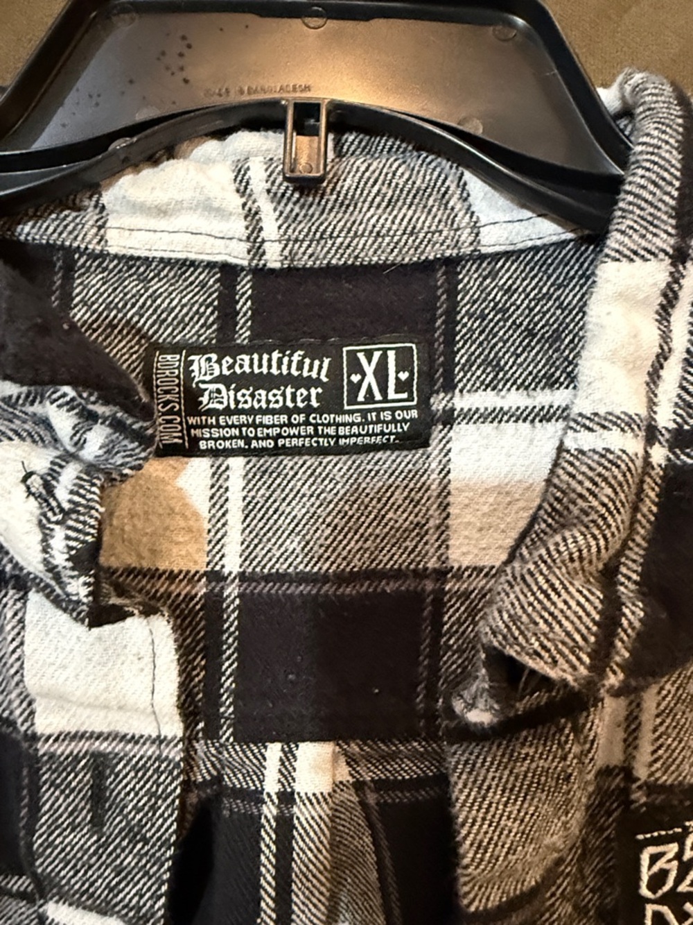 Black & White Plaid Button-Down Shirt Jacket - Picture 2 of 4